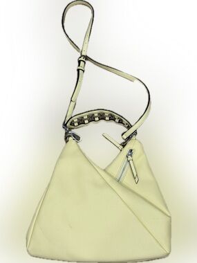 Calvin Klein Butter Yellow Convertible Hobo Crossbody Bag Silver Hardware